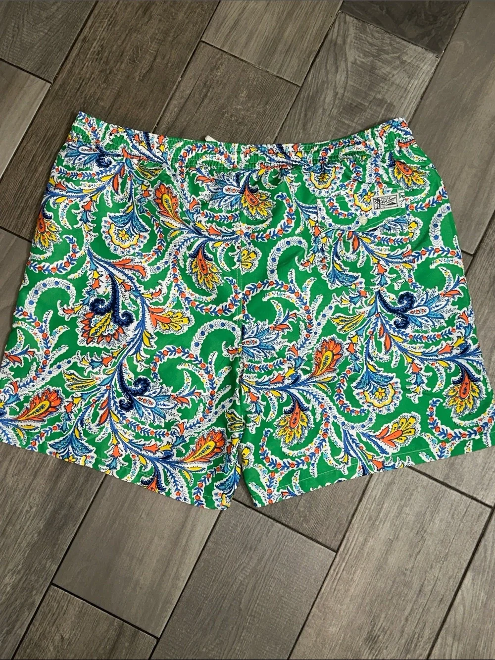 Polo‎ Ralph Lauren Swim Trunk Shorts Green Blue Orange Swimwear Men's 2XLT